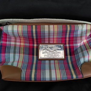 American Living Plaid Purse with leather accent